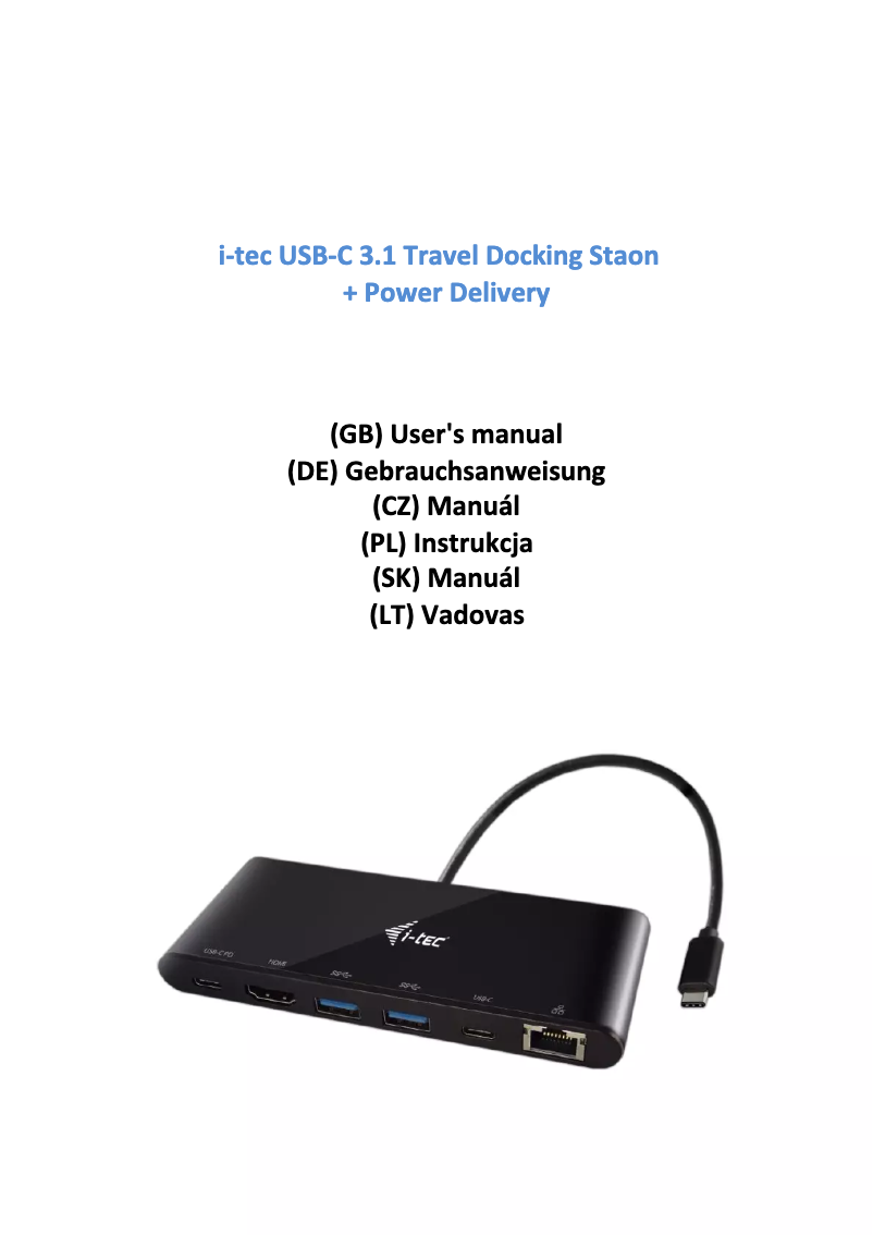 Página 1 del manual Manual de usuario i-TEC C31MINIDOCKPD