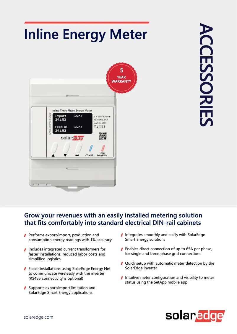 Page n°1 - Fiche technique SolarEdge MTR-240-1PC1-DW-MW