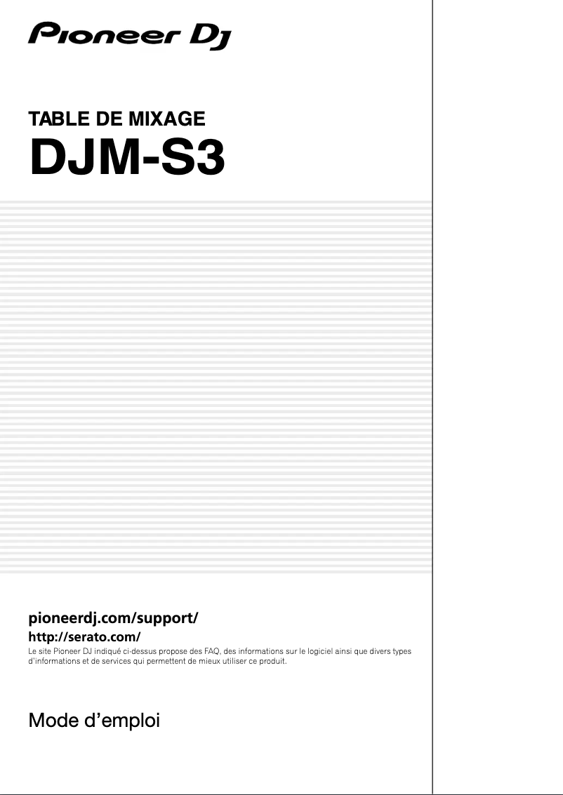 Page n°1 - Manuel utilisateur Pioneer DJM-S3