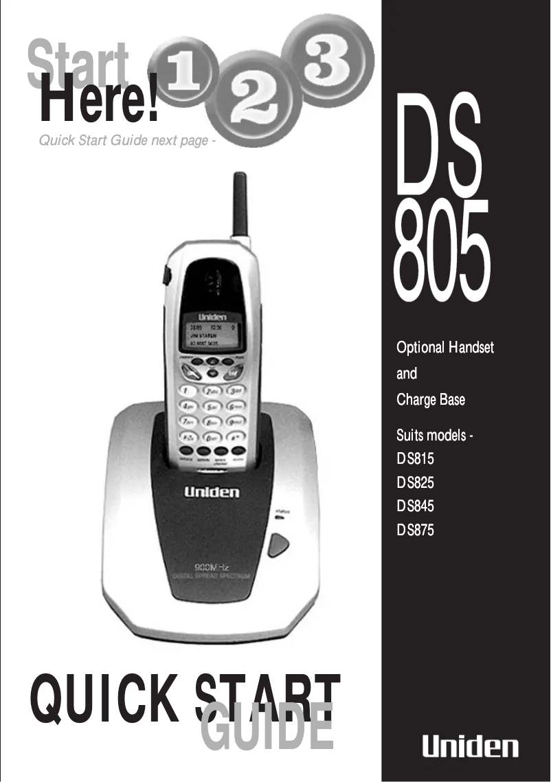 Page n°1 - Manuel utilisateur Uniden DS 805