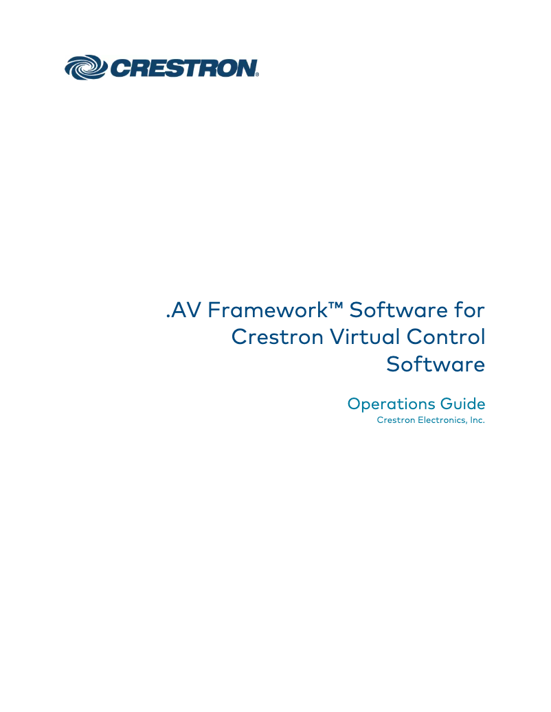 Page n°1 - Manuel utilisateur Crestron VC-4-ROOM-1-49