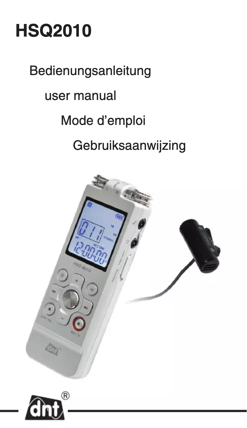 Image de la première page du manuel de l'appareil HSQ2010