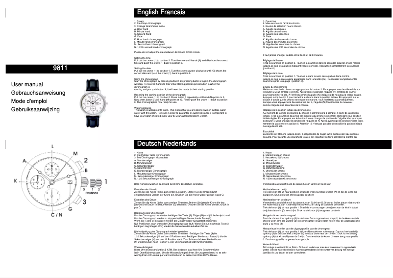 Page 1 de la notice Manuel utilisateur Davis 9811