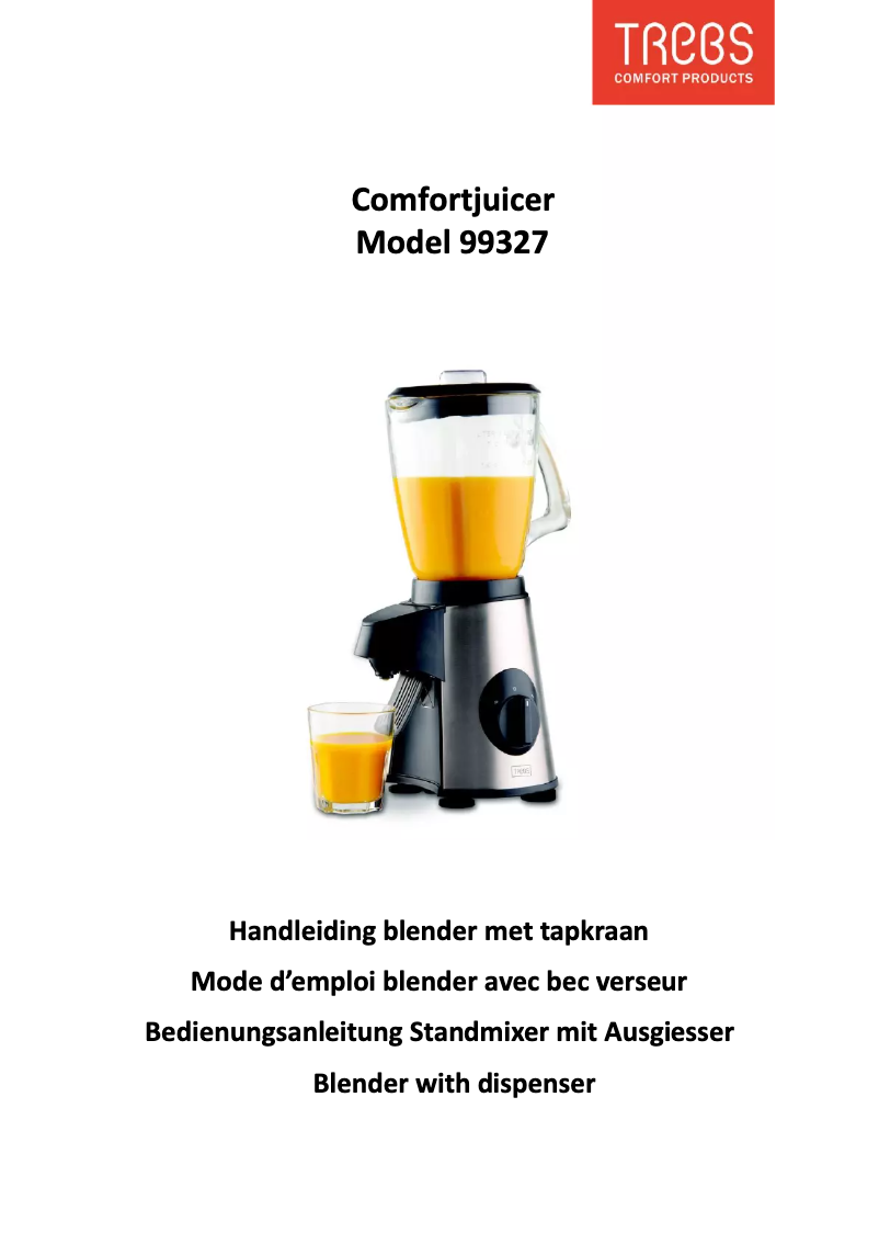 Page 1 de la notice Manuel utilisateur Trebs Comfortjuicer 99327