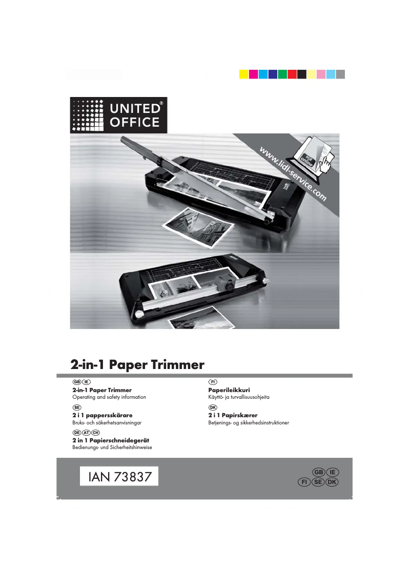 Page 1 de la notice Manuel utilisateur United Office Massicot 2 en 1