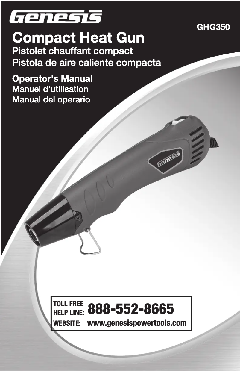 Image de la première page du manuel de l'appareil GHG350