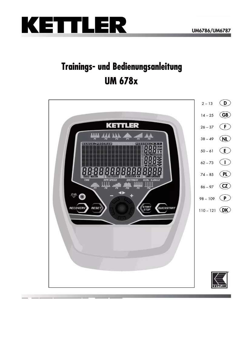 Page 1 de la notice Manuel utilisateur Kettler Axos CYCLE P-LA