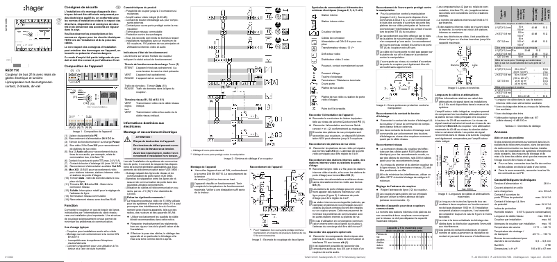Page 1 de la notice Guide d'installation Hager RED111X