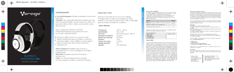 Página 1 del manual Manual de usuario Vorago HPB-205