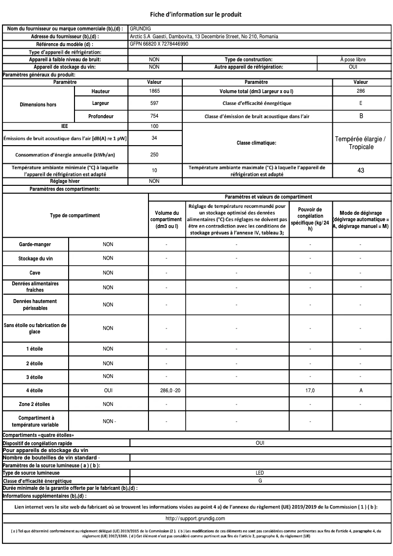 Image de la première page du manuel de l'appareil GFPN 66820 X