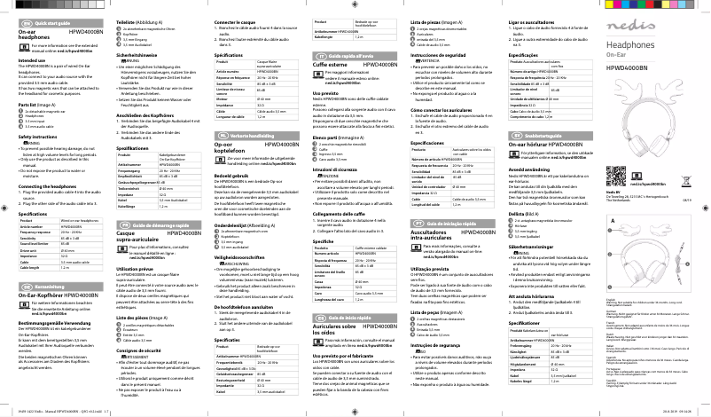 Page 1 de la notice Manuel utilisateur Nedis HPWD4000BN
