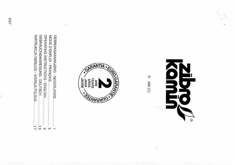 Página 1 del manual Manual de usuario Zibro Kamin R 680 C