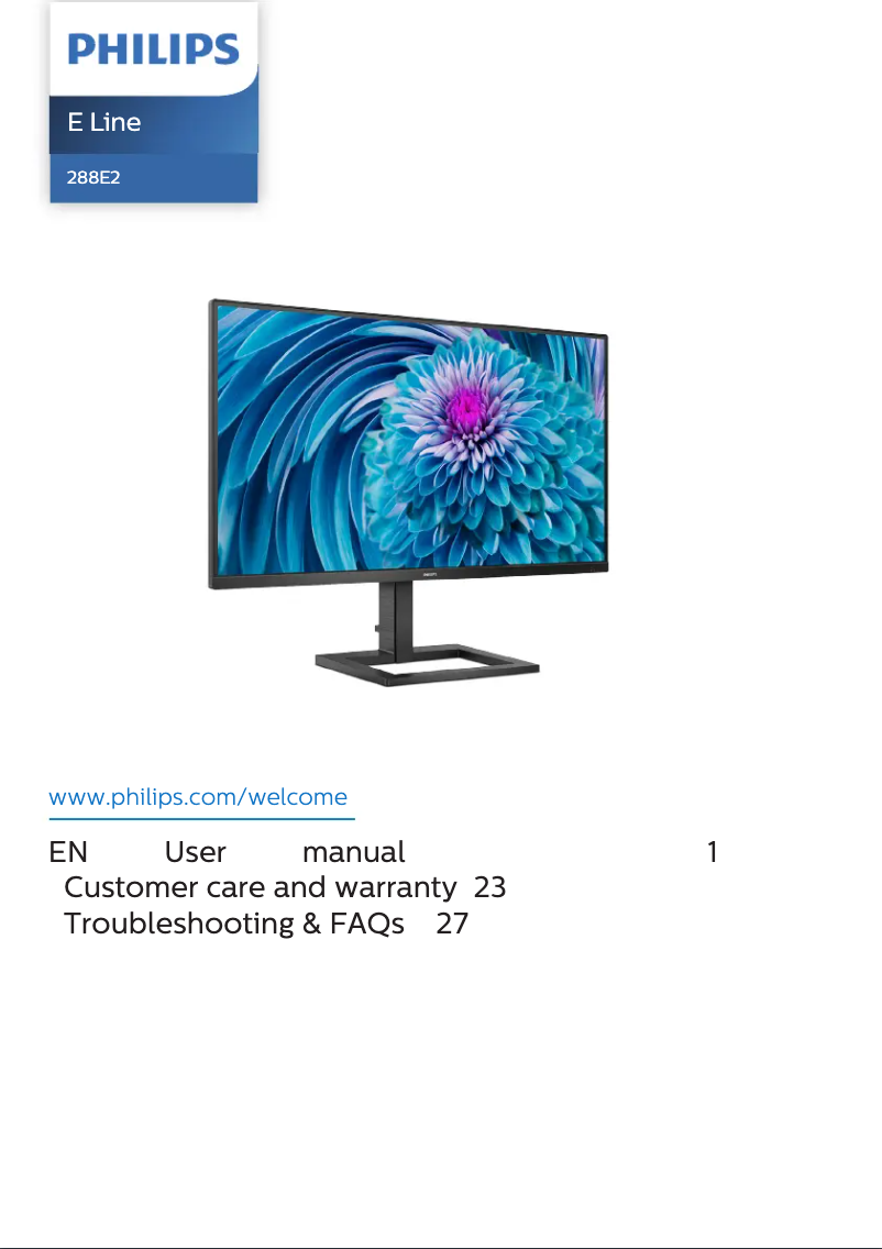 Page 1 of the manual User Manual Philips E-Line 288E2