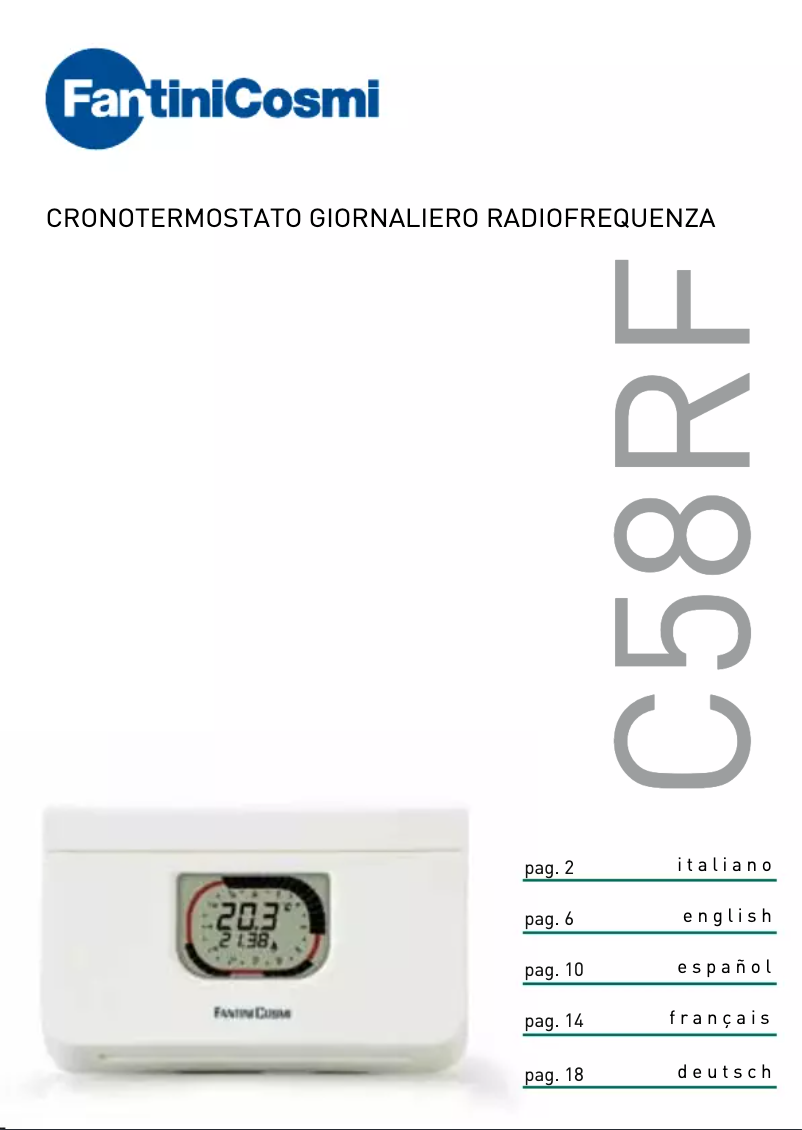 Page 1 de la notice Manuel utilisateur Fantini Cosmi Intellitherm C58RFR