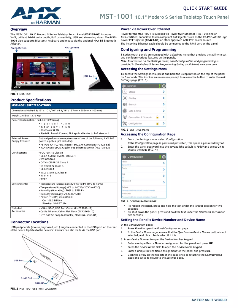 Image de la première page du manuel de l'appareil MST-1001