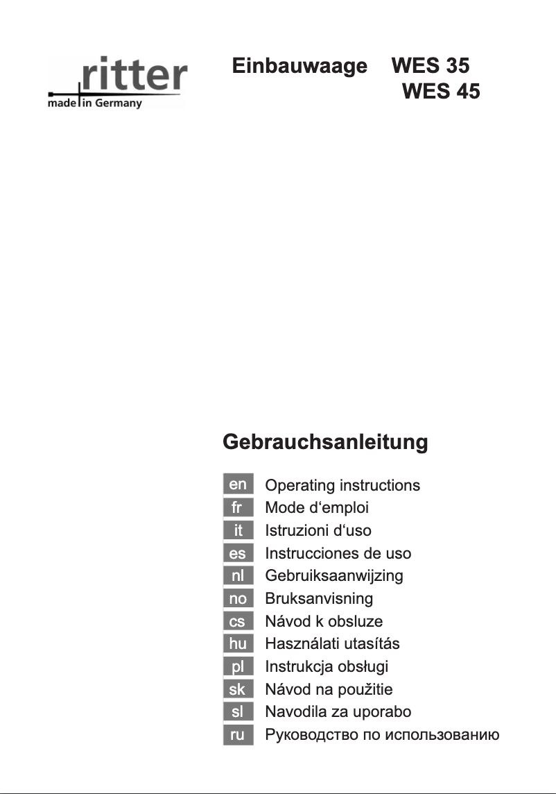 First page image of the manual for WES 45