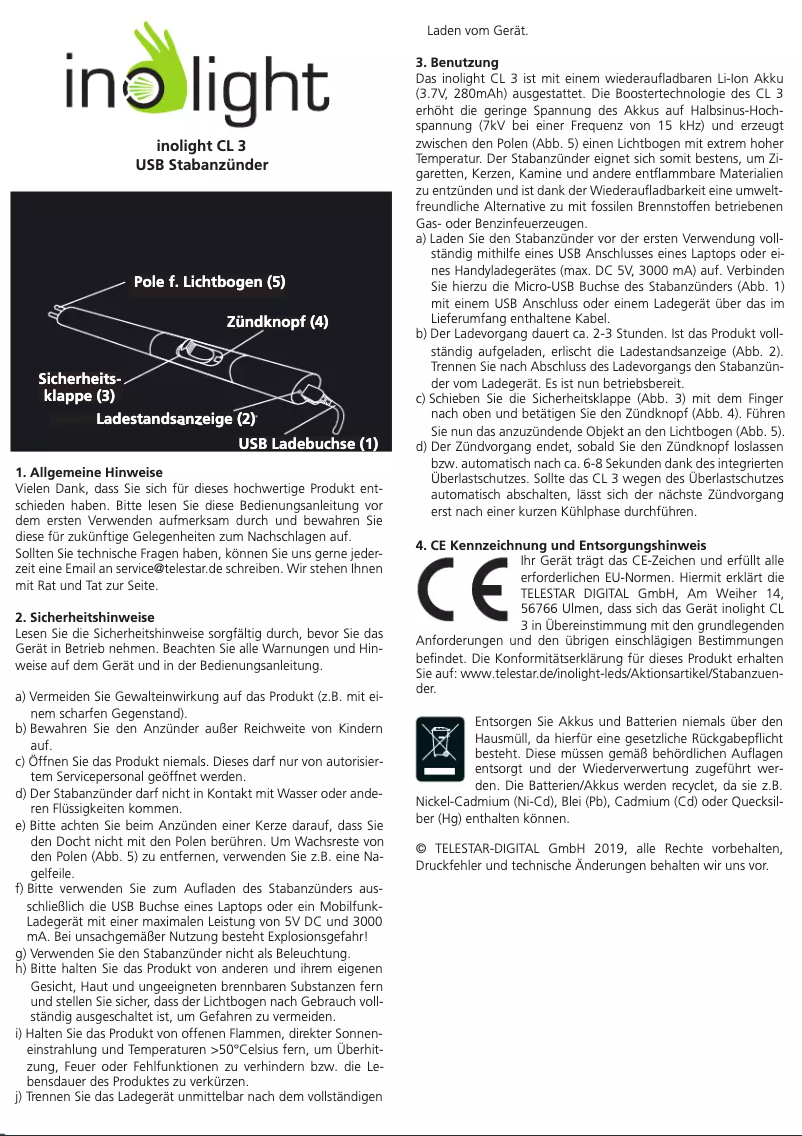Page 1 de la notice Manuel utilisateur Inolight CL 3