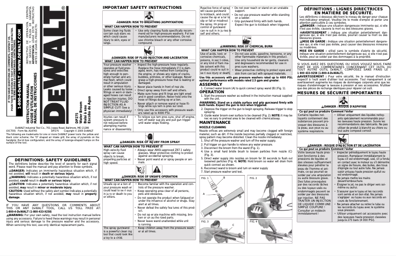 Page 1 de la notice Manuel utilisateur DeWalt DP275