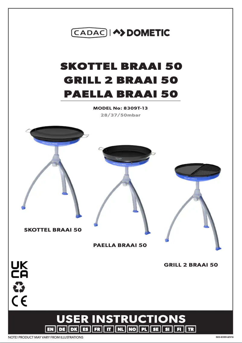 Imagen de la primera página del manual del dispositivo Skottelbraai