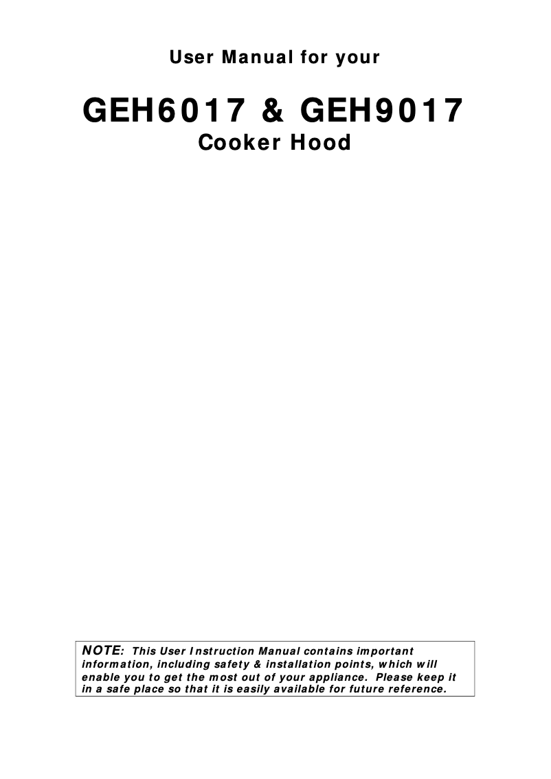 Page 1 de la notice Manuel utilisateur Baumatic GEH6017