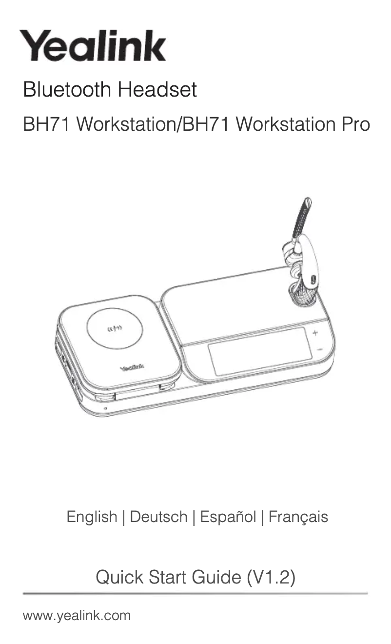 Page 1 de la notice Guide de démarrage rapide Yealink BH71 Workstation