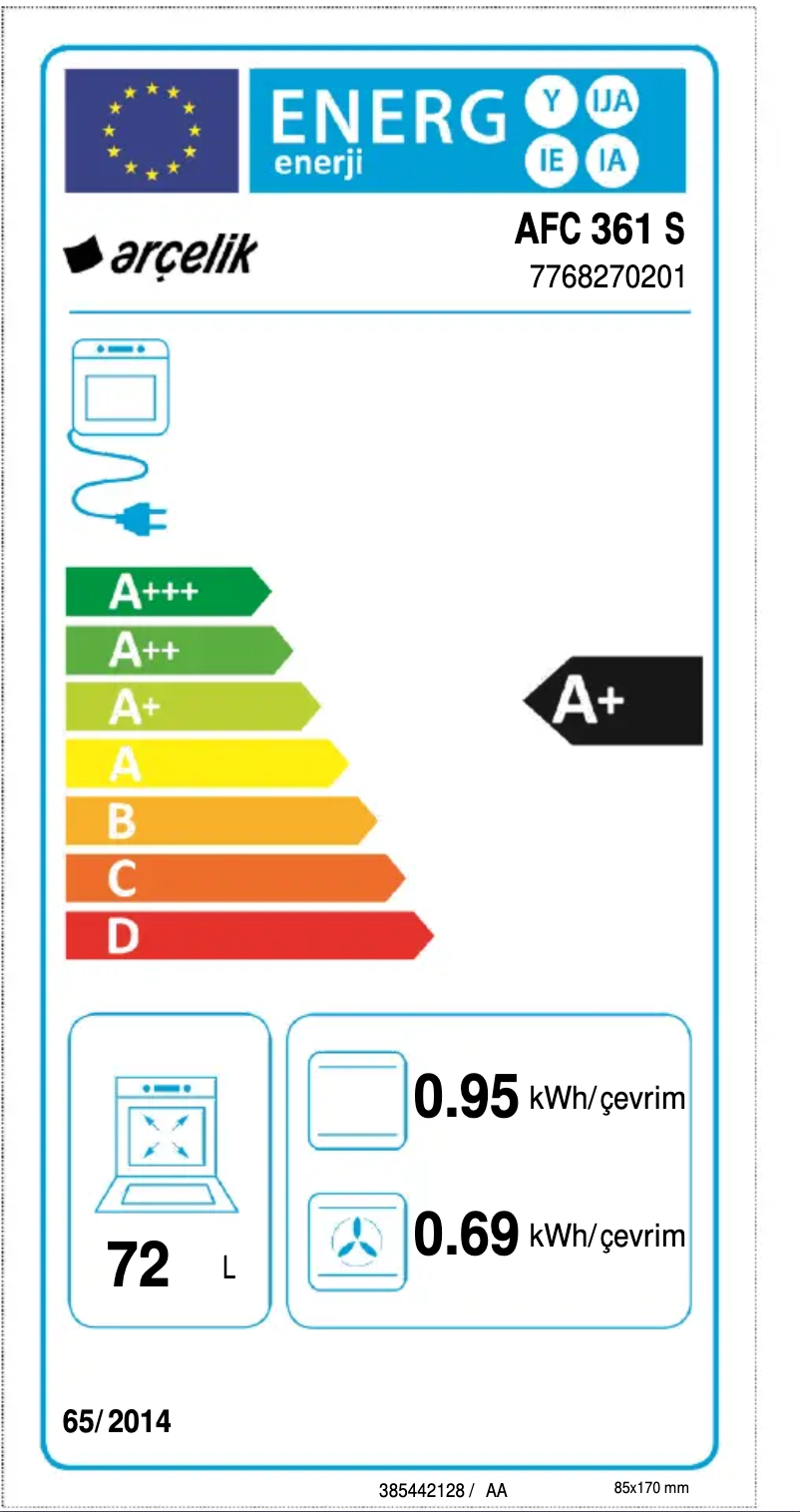 Page 1 de la notice Manuel utilisateur Arçelik AFC 361 S
