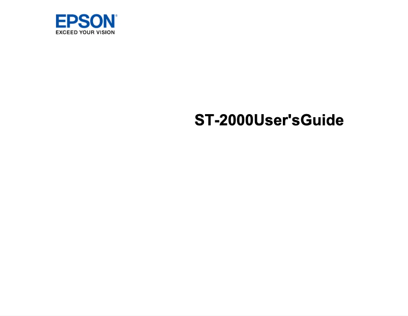 Page n°1 - Manuel utilisateur Epson WorkForce ST-2000