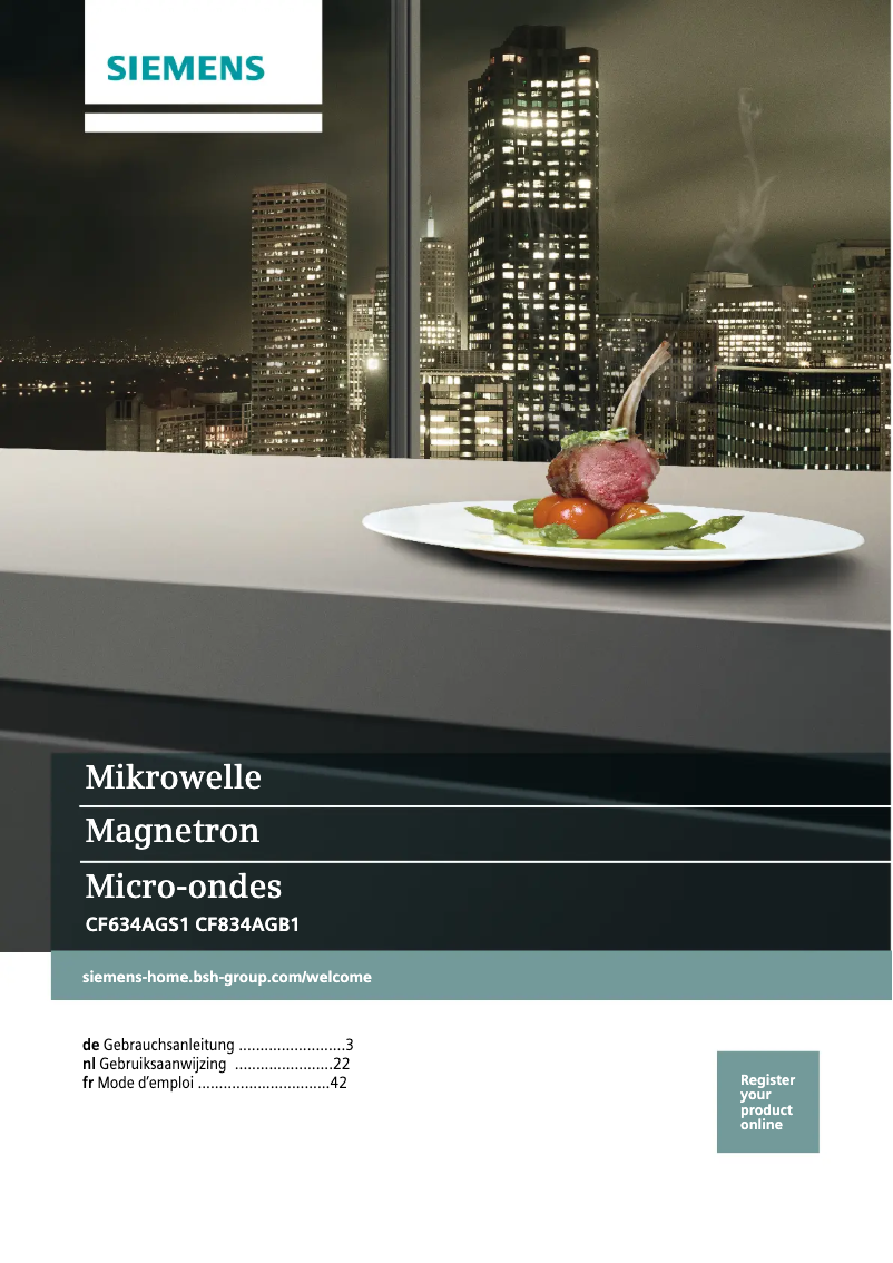 Page 1 de la notice Manuel utilisateur Siemens CF834AGB1
