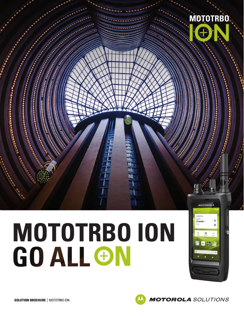 Image de la première page du manuel de l'appareil MOTOTRBO Ion