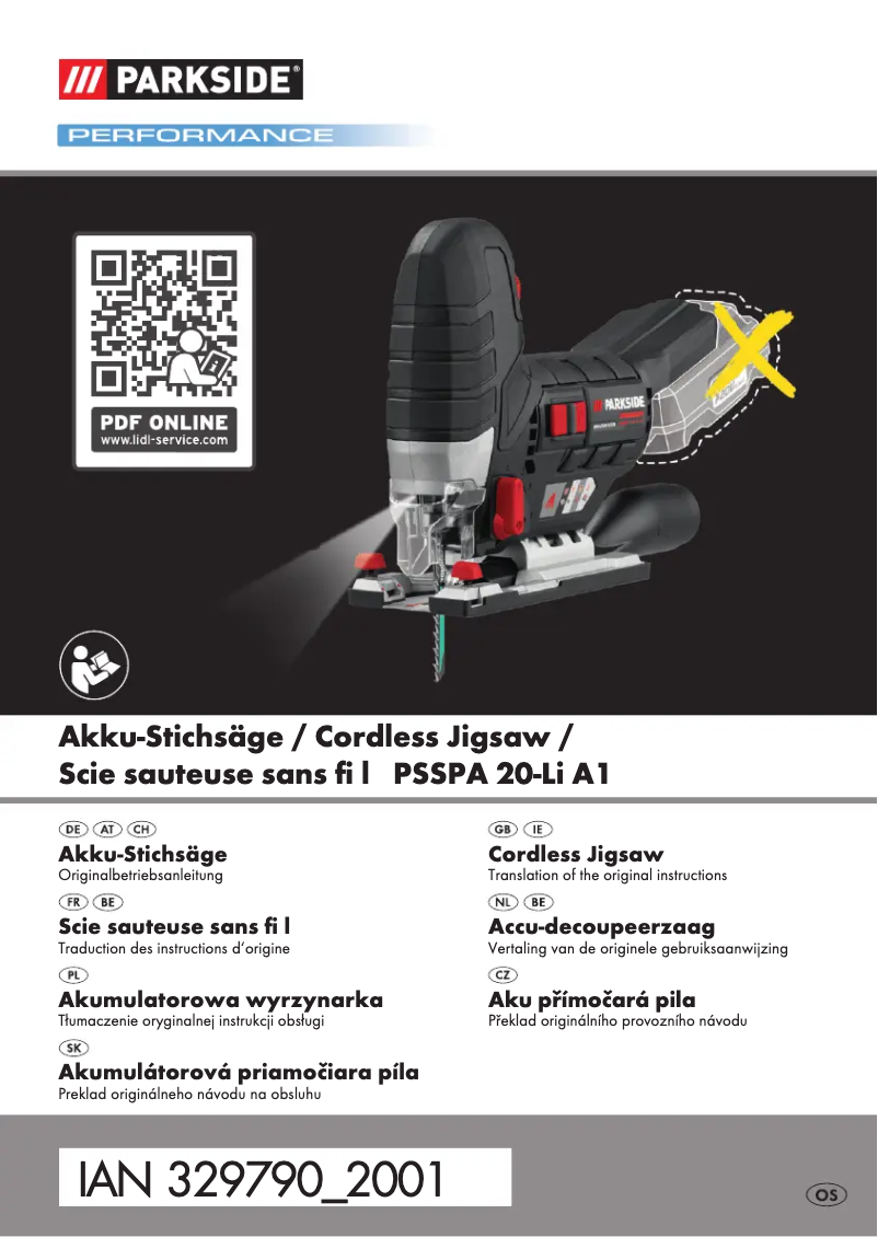 Image de la première page du manuel de l'appareil PSSPA 20-Li A1