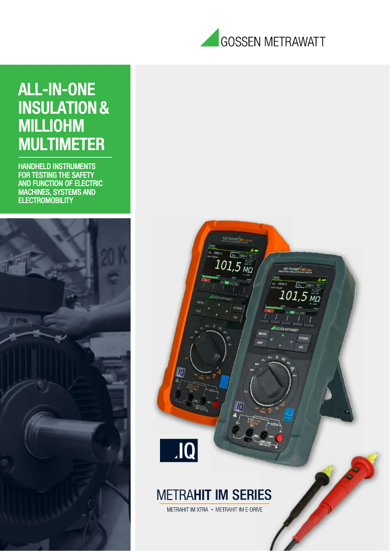 Page 1 de la notice Brochure Gossen Metrawatt METRAHIT IM E-DRIVE BT