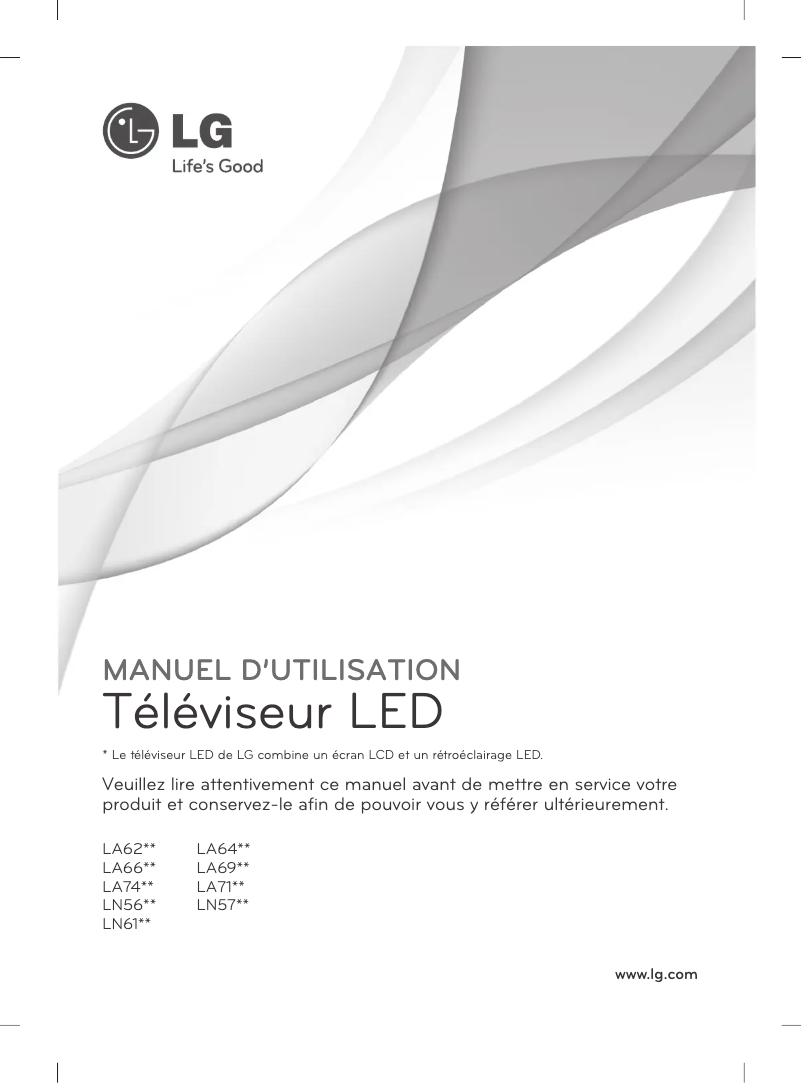 Page 1 de la notice Manuel utilisateur LG 32LA6600