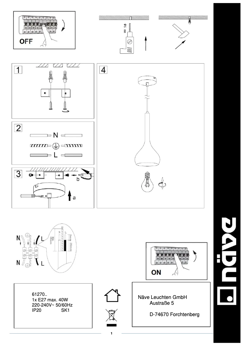 Página 1 del manual Manual de usuario Näve Vaso