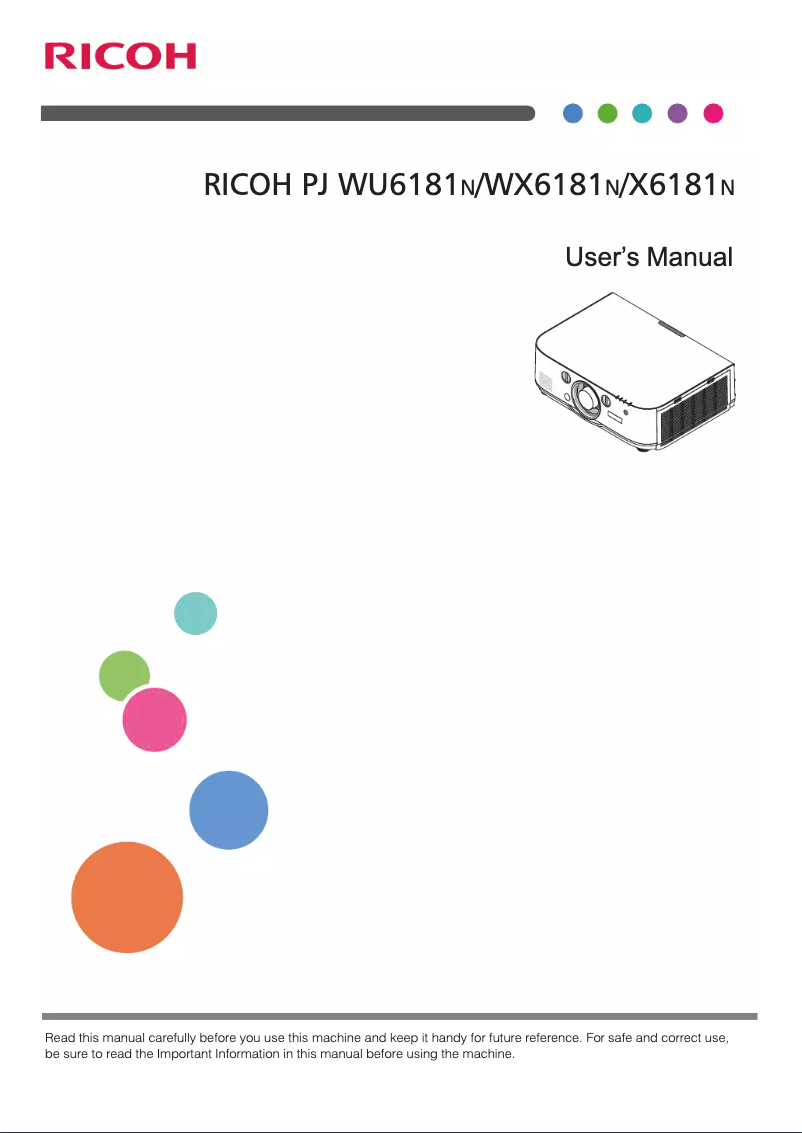 Page n°1 - Manuel utilisateur Ricoh PJ X6181N