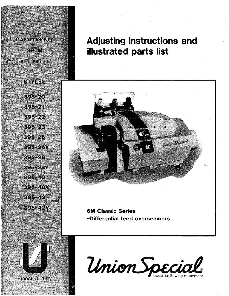 Page n°1 - Manuel utilisateur Union Special 395-22