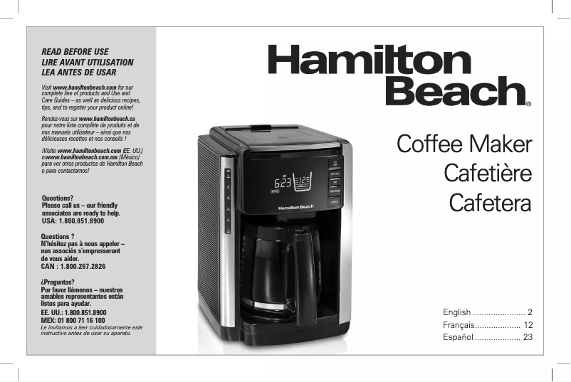 Page n°1 - Manuel utilisateur Hamilton Beach TruCount 45300