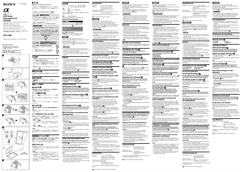 Image de la première page du manuel de l'appareil SH-L2AM