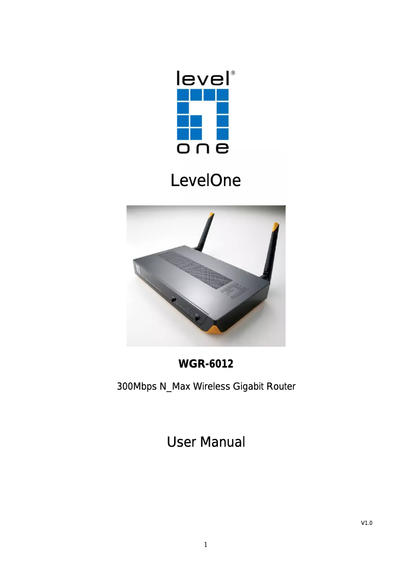 Page n°1 - Manuel utilisateur LevelOne WGR-6012