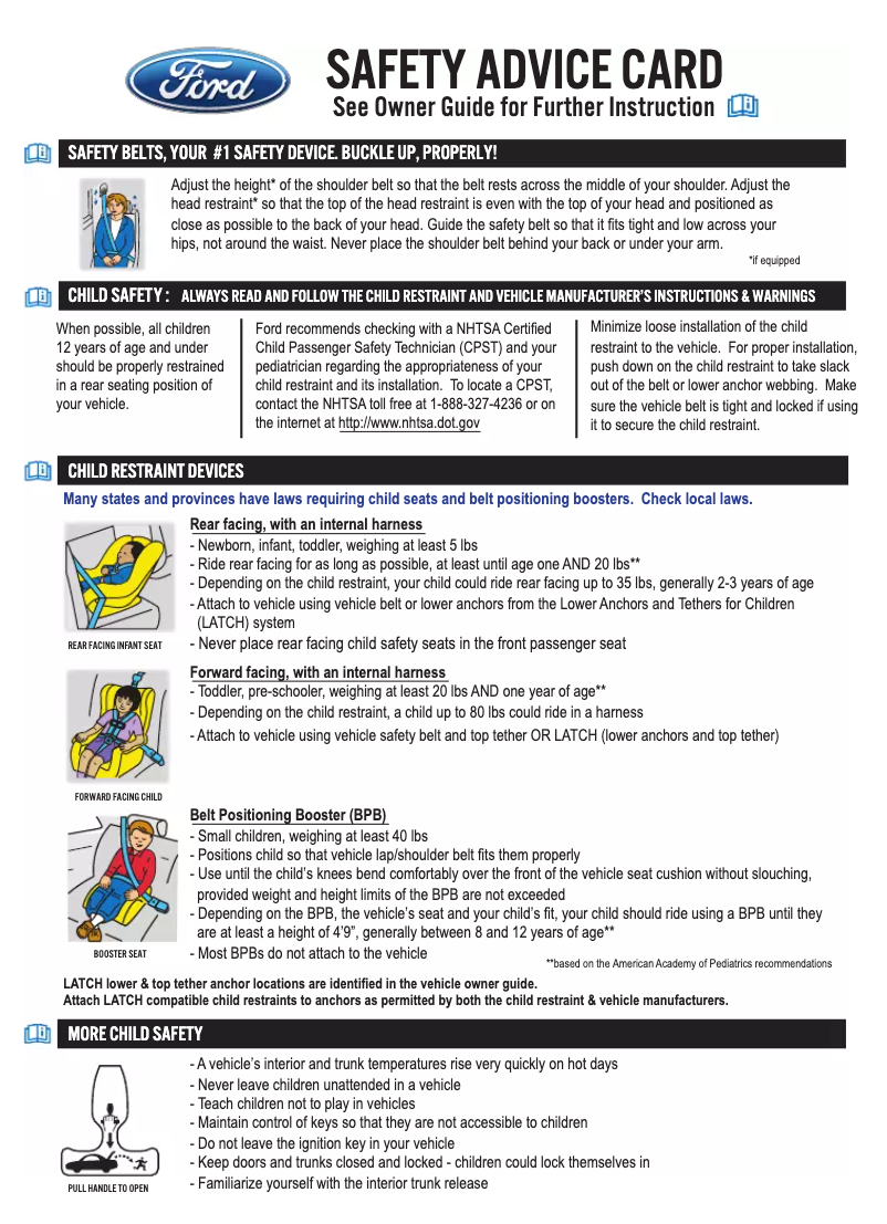 Page n°1 - Instructions de sécurité Mercury Mountaineer (2010)