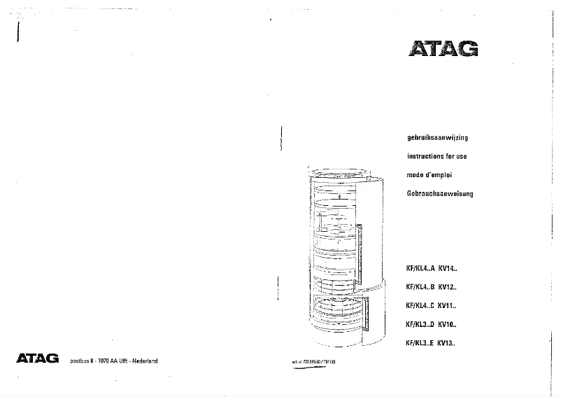 Page 1 de la notice Manuel utilisateur Atag KF40B123