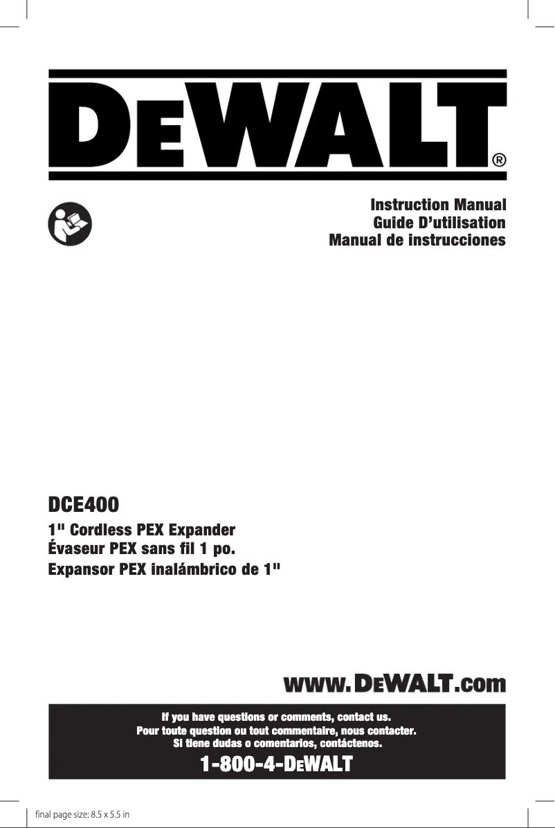 Page 1 de la notice Manuel utilisateur DeWalt DWHTHT450