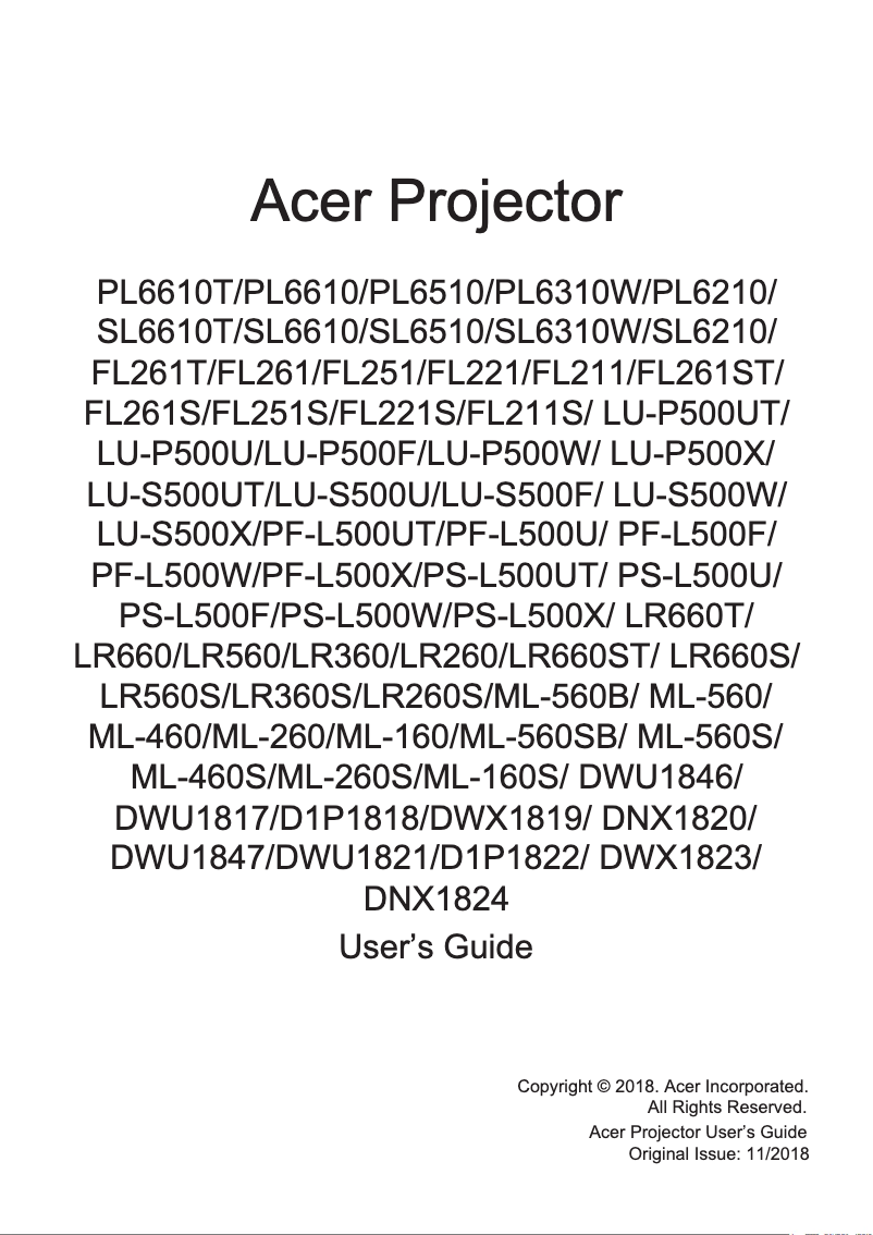 Imagen de la primera página del manual del dispositivo FL261T