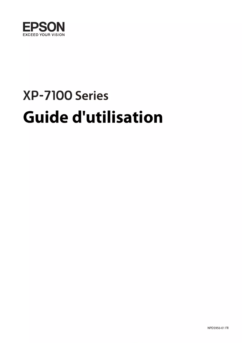 Page n°1 - Manuel utilisateur Epson Expression Premium XP-7100