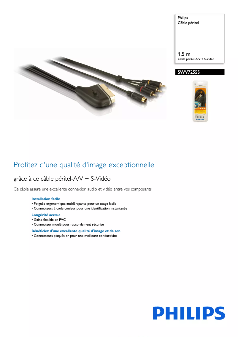 Page 1 of the manual Technical Sheet Philips SWV7255S