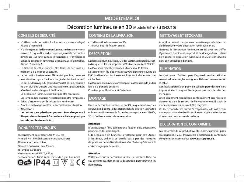 Image de la première page du manuel de l'appareil GT-rl-3d