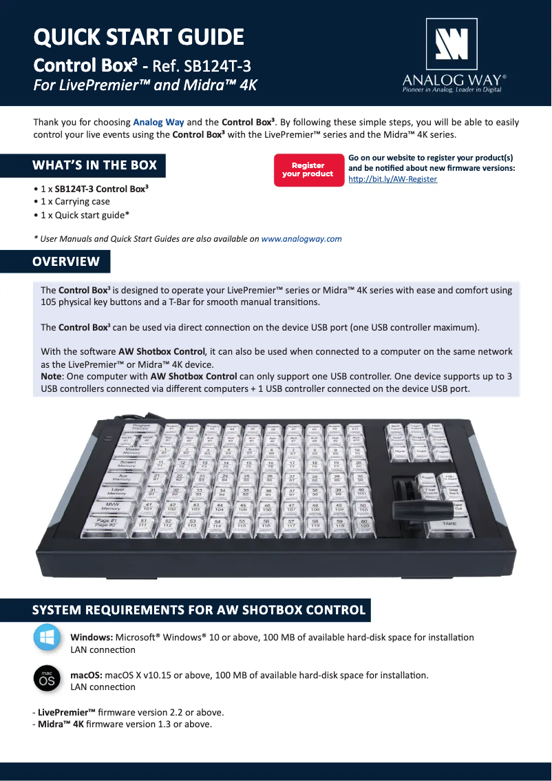Image de la première page du manuel de l'appareil SB124T-3