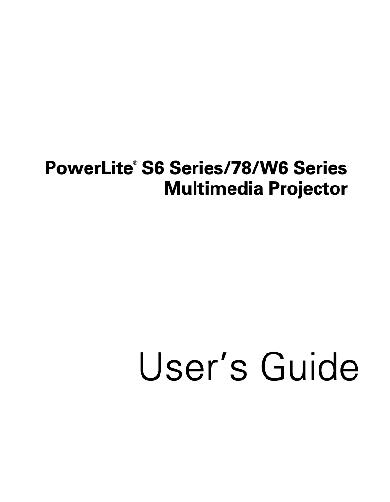 Página 1 del manual Manual de usuario Epson PowerLite 78