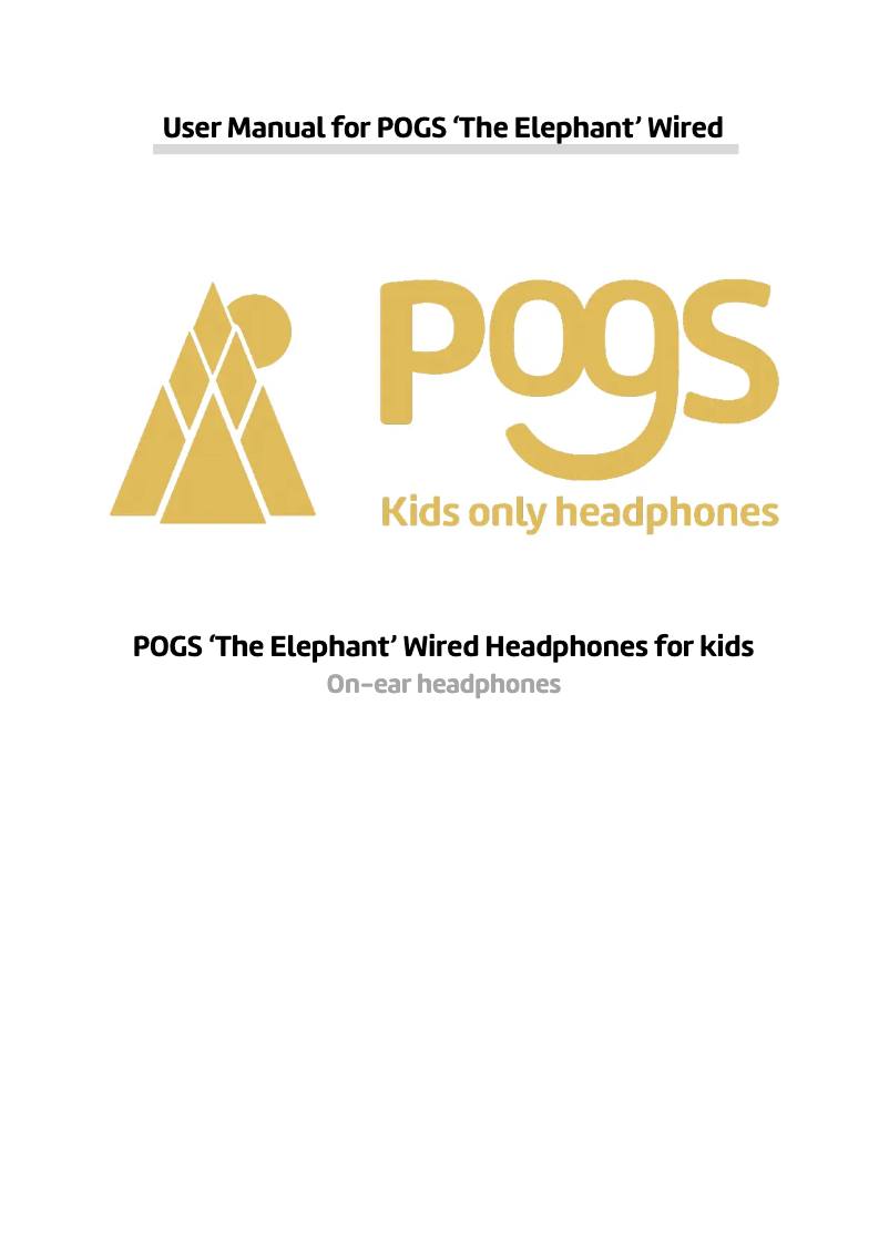 Page 1 de la notice Manuel utilisateur POGS Elephant