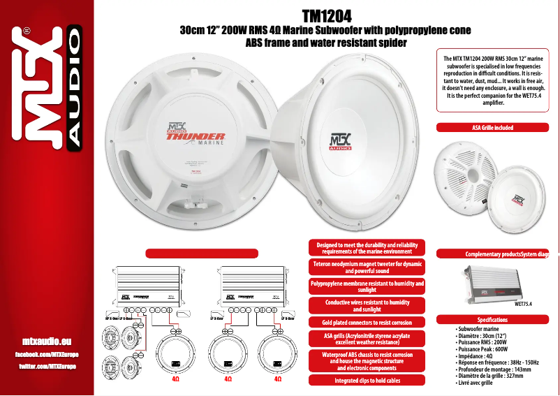Page 1 de la notice Manuel utilisateur MTX Audio TM1204