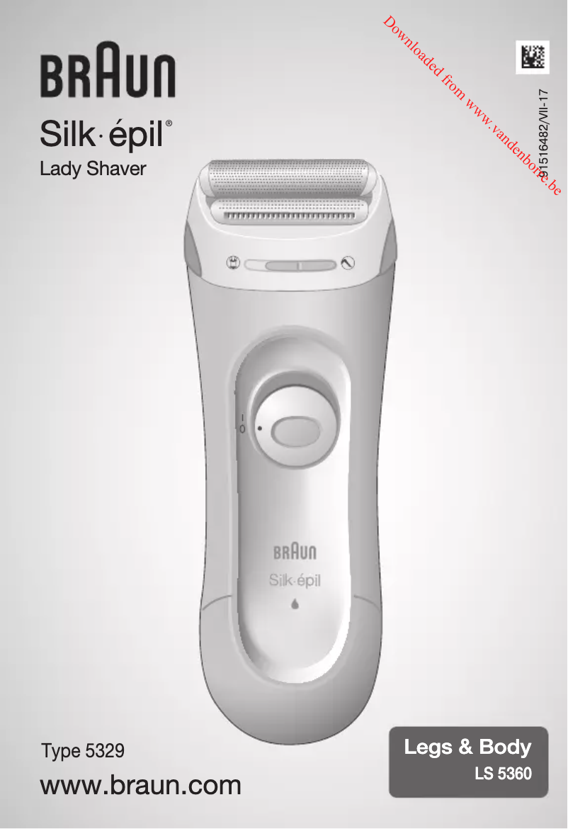 Image de la première page du manuel de l'appareil Silk Epil Lady Shaver 5329